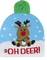 Jólahúfur með ljósum fyrir alla fjölskylduna (ONE SIZE) og barnahúfur